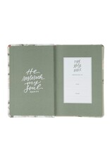 Lichen Gray Floral Faux Leather Hardcover King James Version Bible - Psalm 23:3