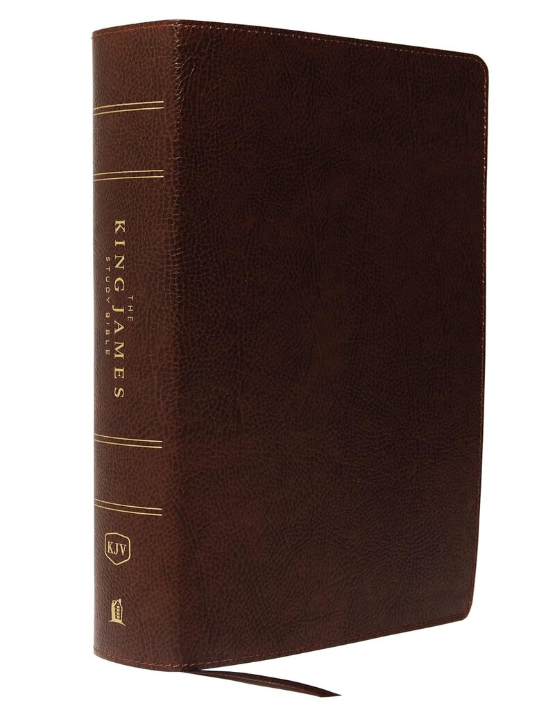 Thomas Nelson King James Study Bible, Bonded Leather, Brown, Full-Color Edition  Large Print