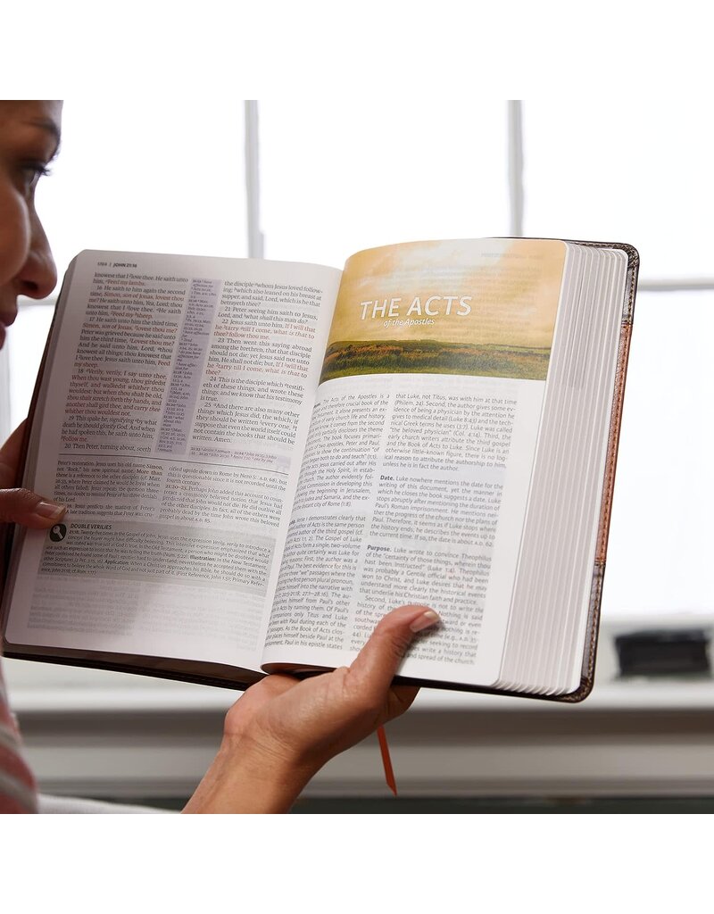 Thomas Nelson King James Study Bible, Bonded Leather, Brown, Full-Color Edition  Large Print