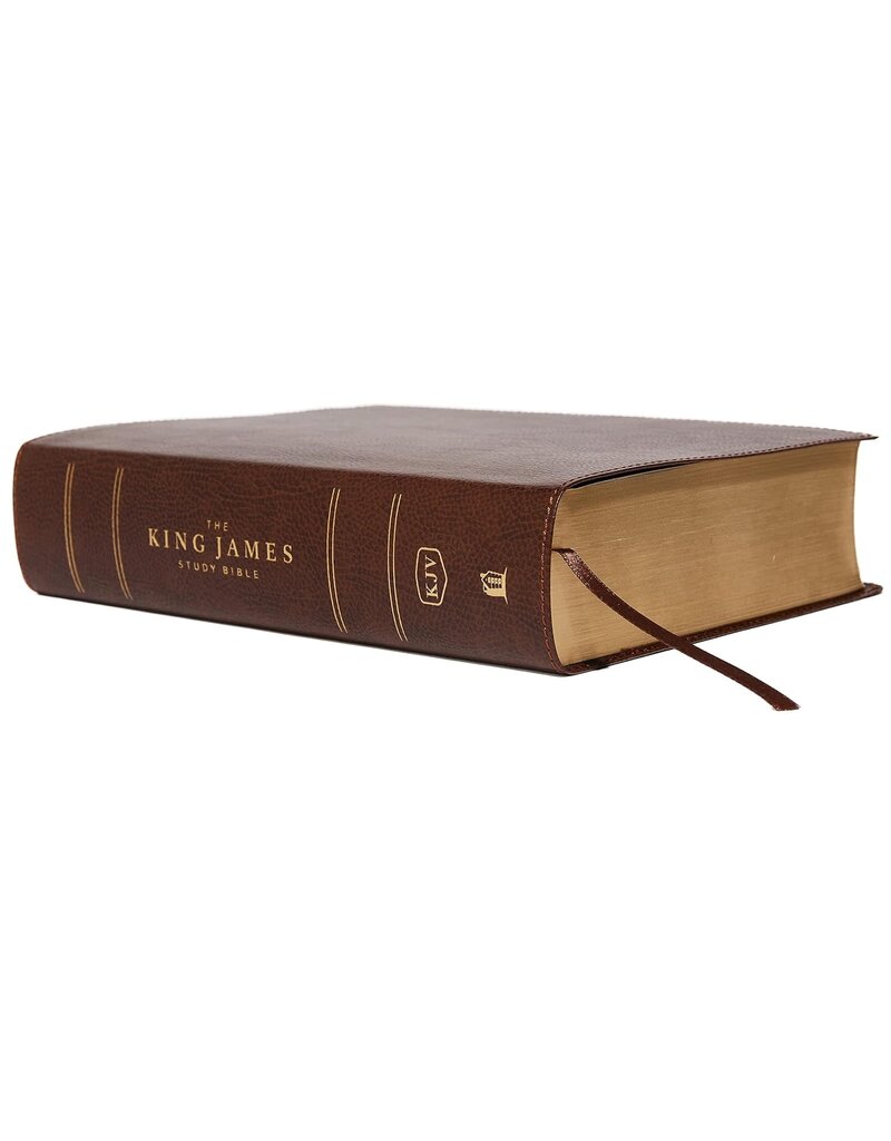 Thomas Nelson King James Study Bible, Bonded Leather, Brown, Full-Color Edition  Large Print