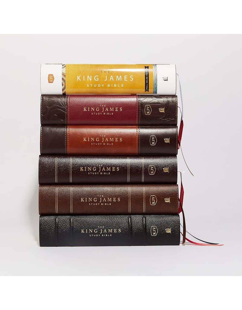 Thomas Nelson King James Study Bible, Bonded Leather, Brown, Full-Color Edition  Large Print