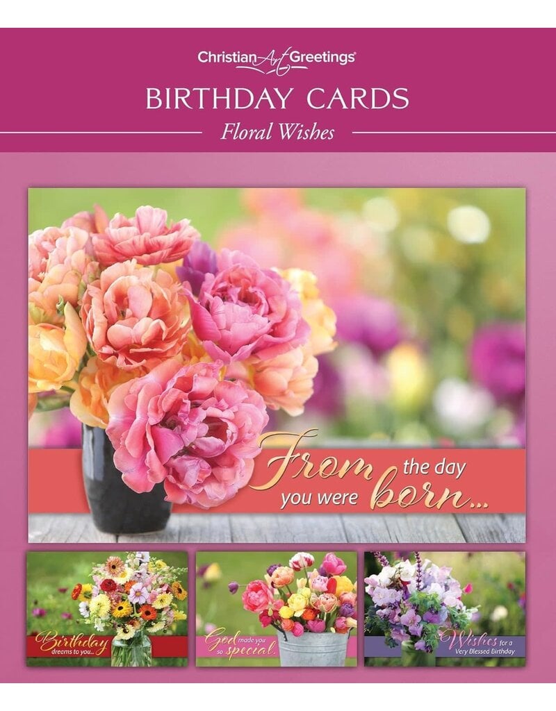 Floral Wishes Birthday Boxed Cards
