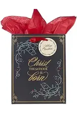 Christ the Savior is Born Red Berry Medium Gift Bag