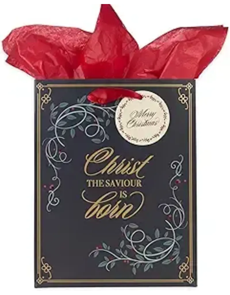 Christ the Savior is Born Red Berry Medium Gift Bag