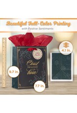 Christ the Savior is Born Red Berry Medium Gift Bag