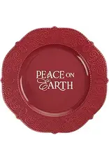 Peace on Earth Red Ceramic Plate