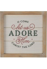 Come Let US Adore Him Framed Wooden Wall Art
