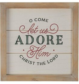 Come Let US Adore Him Framed Wooden Wall Art
