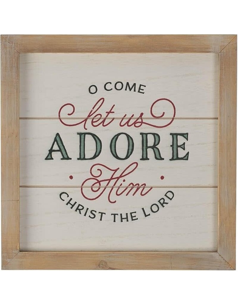 Come Let US Adore Him Framed Wooden Wall Art