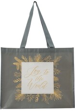 Joy to the World Gray Reusable Shopping Tote Bag