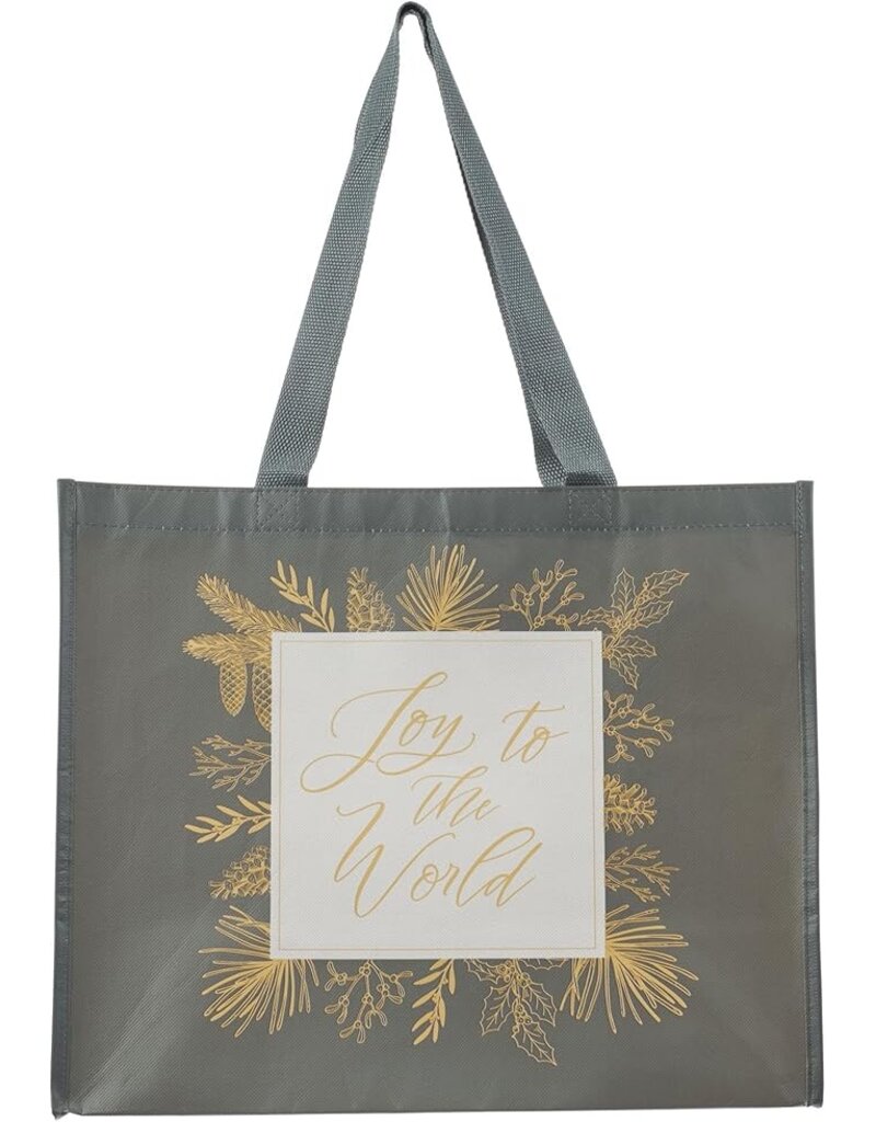 Joy to the World Gray Reusable Shopping Tote Bag