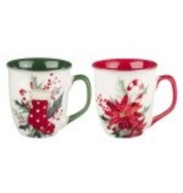 Adore Him Poinsettia Ceramic Coffee Mug Set - Isaiah 9:6