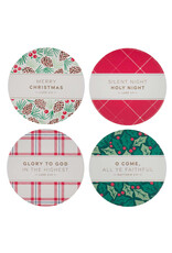 Merry Christmas Ceramic Coaster Set