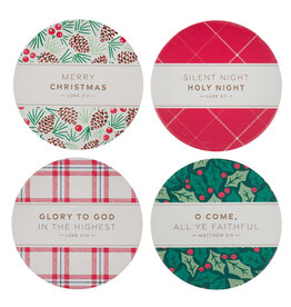 Merry Christmas Ceramic Coaster Set