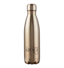 Saved By Grace Water Bottle Gold 17oz