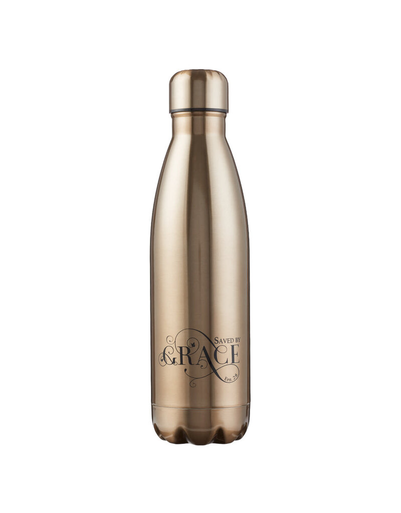 Saved By Grace Water Bottle Gold 17oz