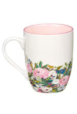 With God Things Are Possible Pink Floral Ceramic Coffee Mug - Matthew 19:26