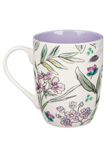 Amazing Grace Purple Floral Ceramic Mug