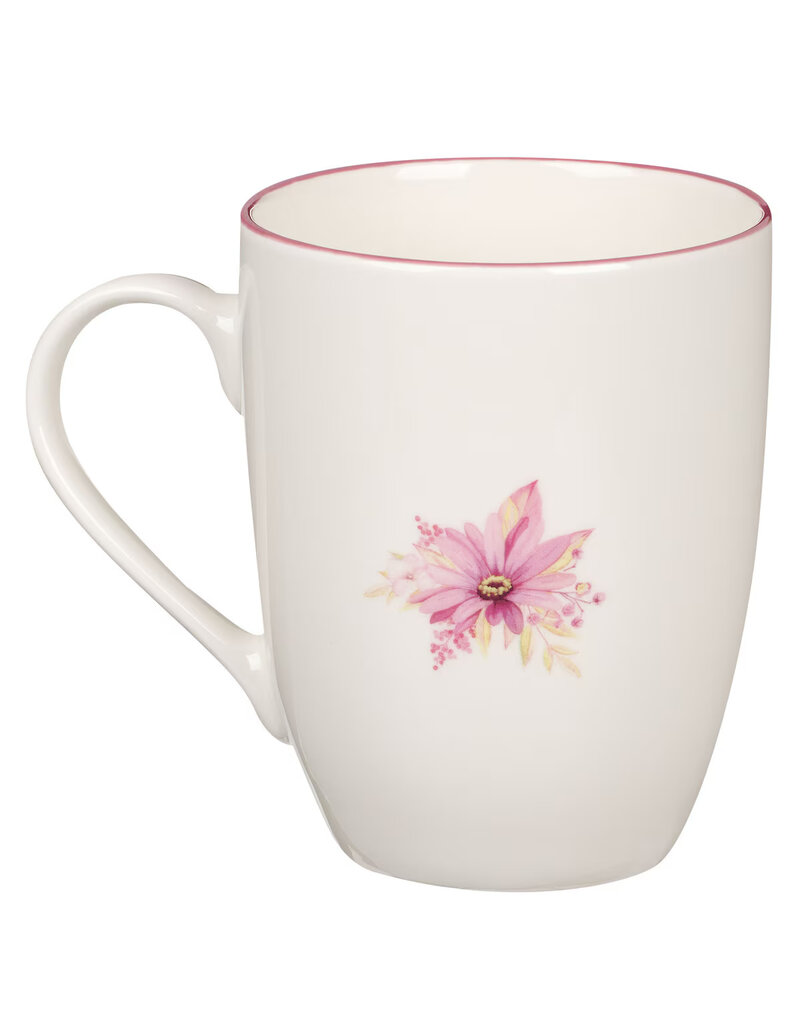 Walk By Faith Not Sight Pink Wreath Ceramic Coffee Mug - 2 Corinthians 5:7