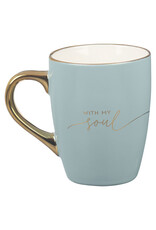 It Is Well With My Soul Soft Blue and Gold Ceramic Coffee Mug
