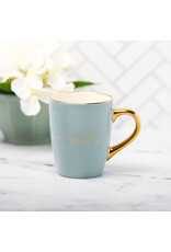 It Is Well With My Soul Soft Blue and Gold Ceramic Coffee Mug