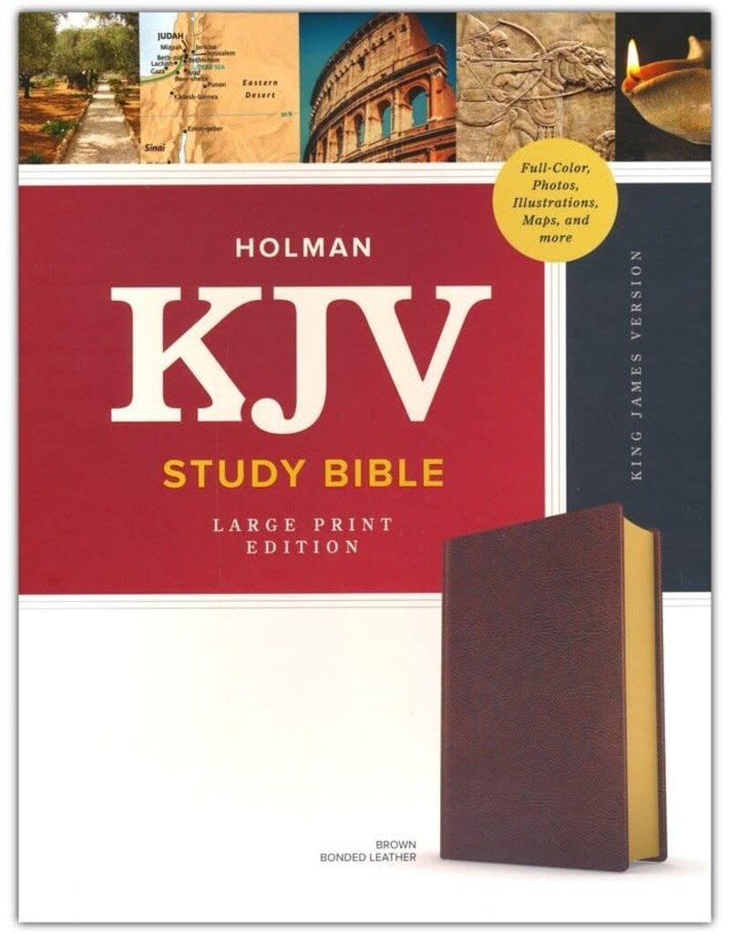 Holman KJV Study Bible Large Print, Brown Bonded Leather