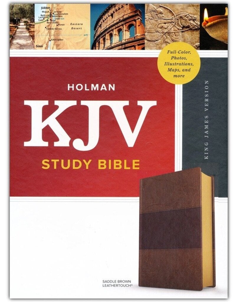 Holman KJV Study Bible, Saddle Brown Leather Touch