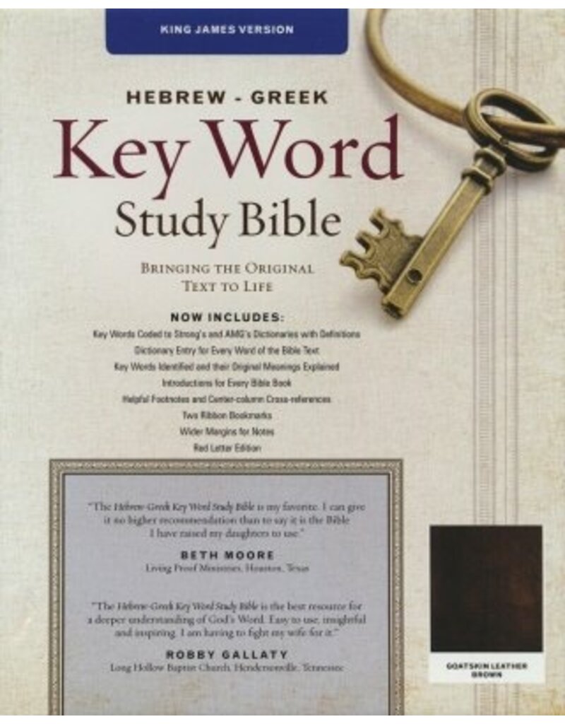 KJV Hebrew Greek Key Word Study Bible, Genuine Leather Brown
