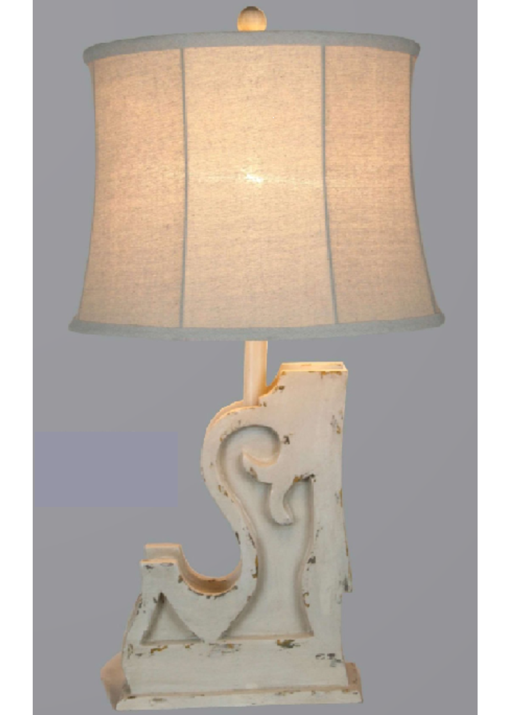 VINTAGE DIRECT TABLE LAMP DISTRESSED WHITE