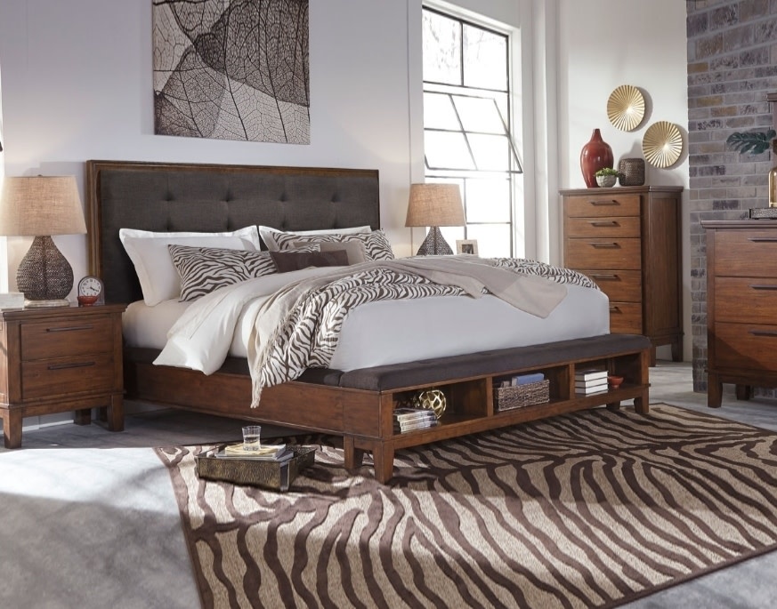 B594 56 58 97 6 King Bed Ralene Medium Brown Tree House Furniture King Bed Ralene Medium Brown, Ralene King Upholstered Bed