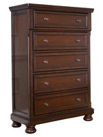 ASHLEY CHEST 5DR PORTER RUSTIC BROWN