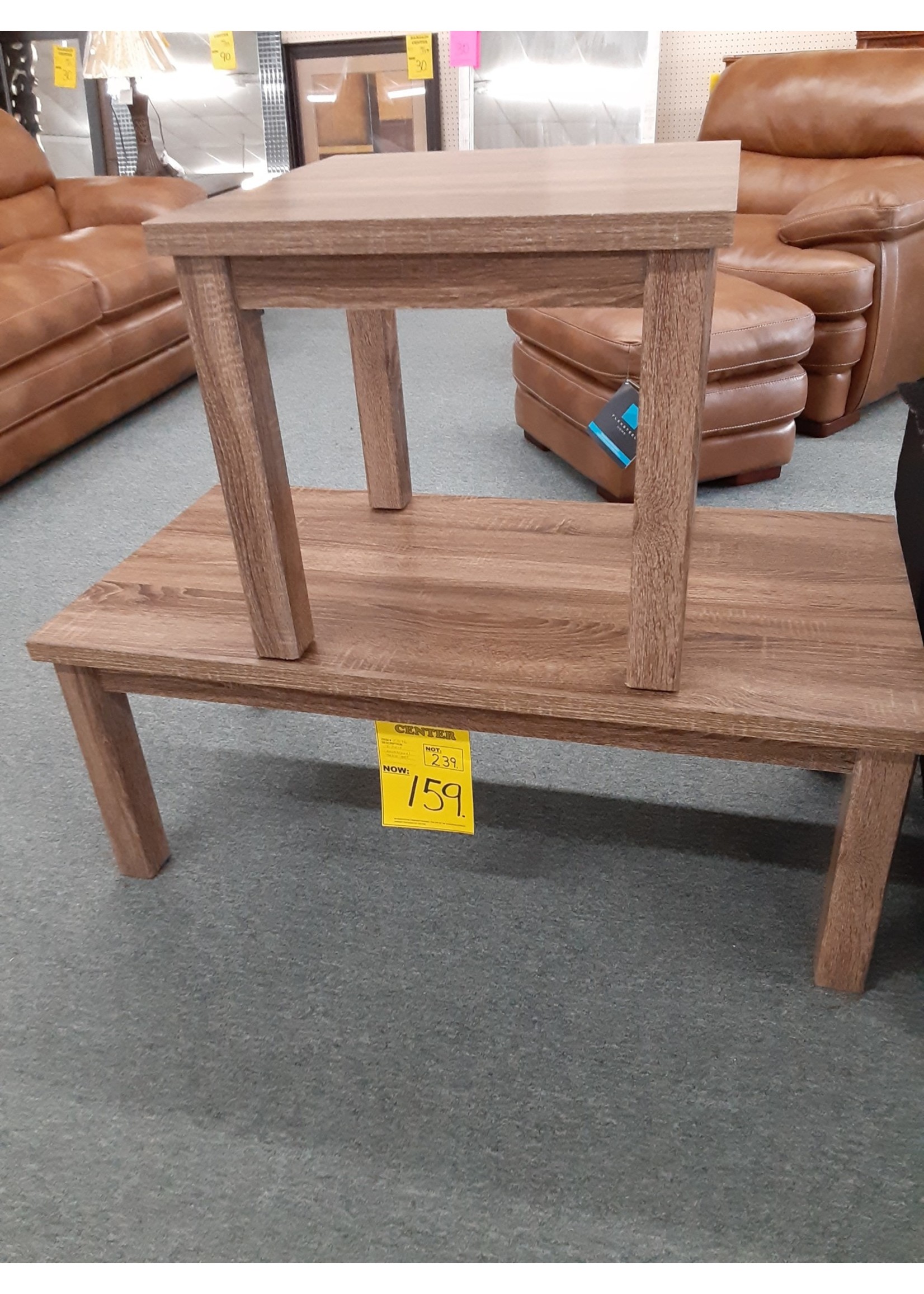 2 PIECE OCCASIONAL TABLE SET WITH WOOD GRAIN FINISH