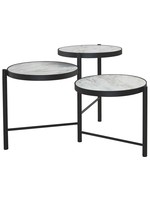 ASHLEY ROUND COCKTAIL TABLE PLANNORE METAL/FAUX MARBLE
