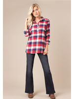 SIMPLY NOELLE RIVER LODGE PULLOVER TOP PLAID