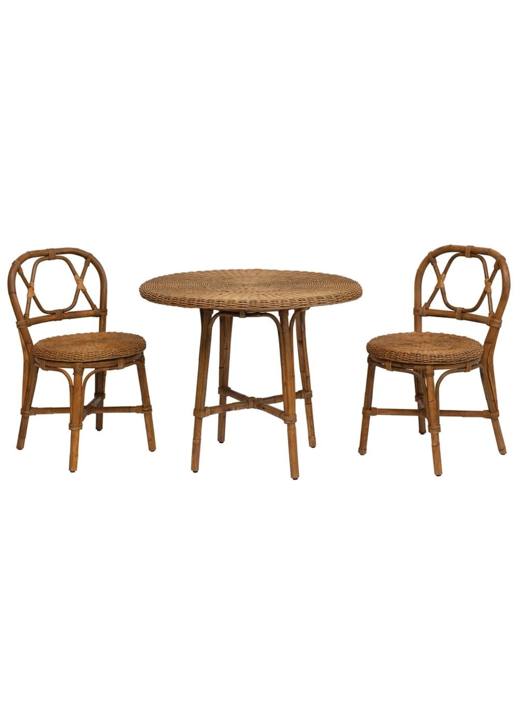 clearance bistro patio sets on Df3171 Bistro Table 2 Chairs Hand Woven Rattan Tree House Furniture