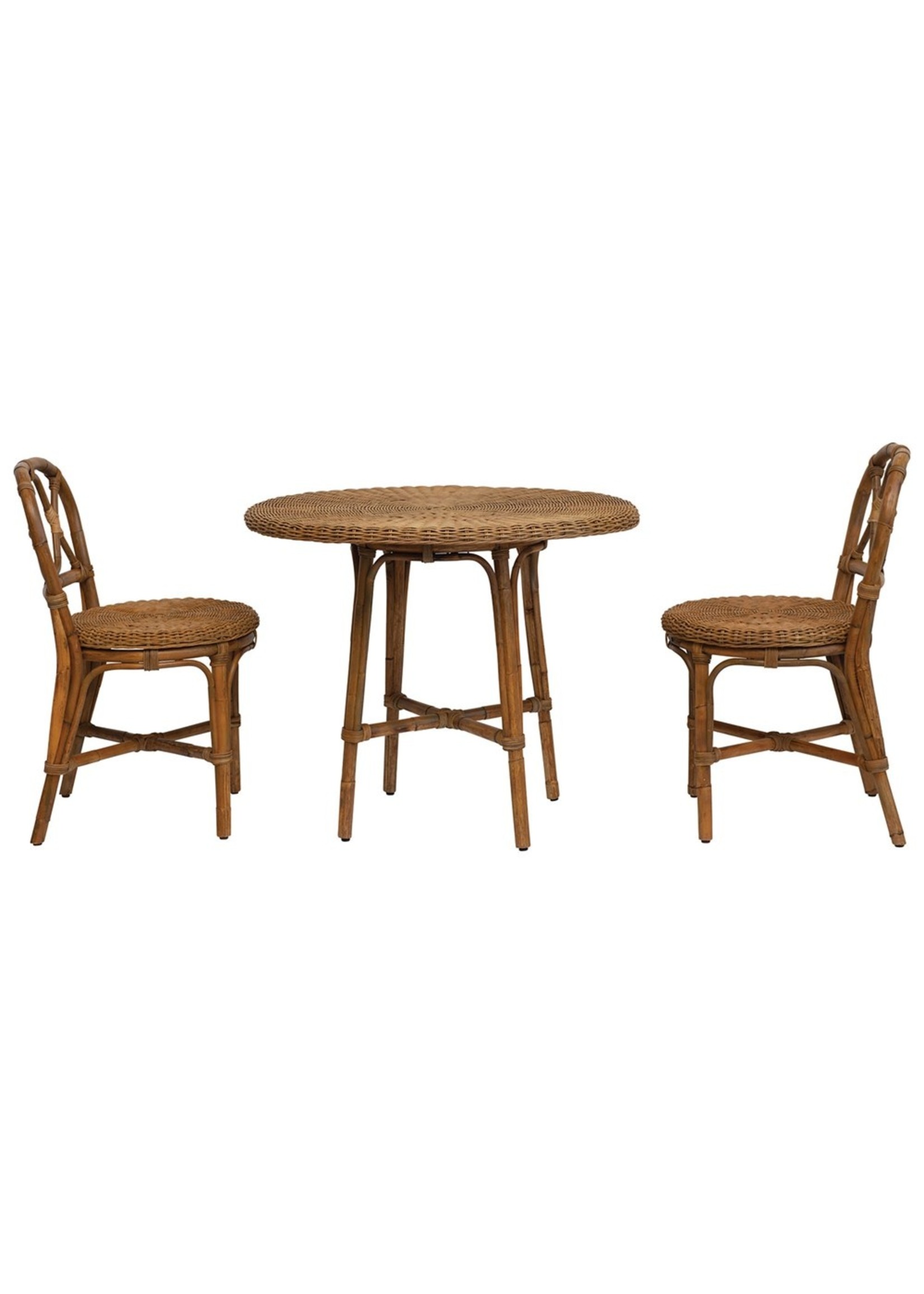 clearance bistro patio sets on Df3171 Bistro Table 2 Chairs Hand Woven Rattan Tree House Furniture