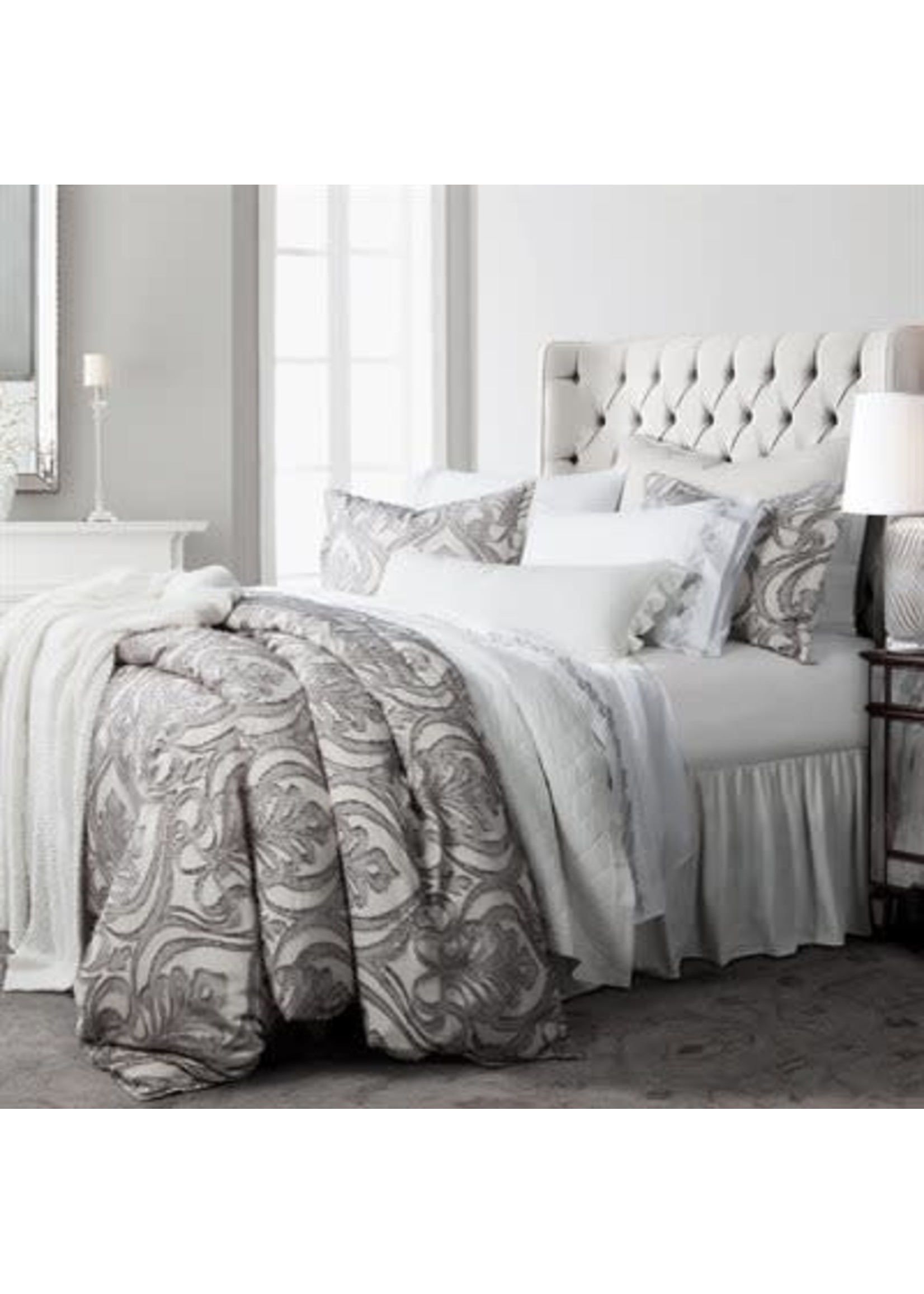 grey damask duvet cover