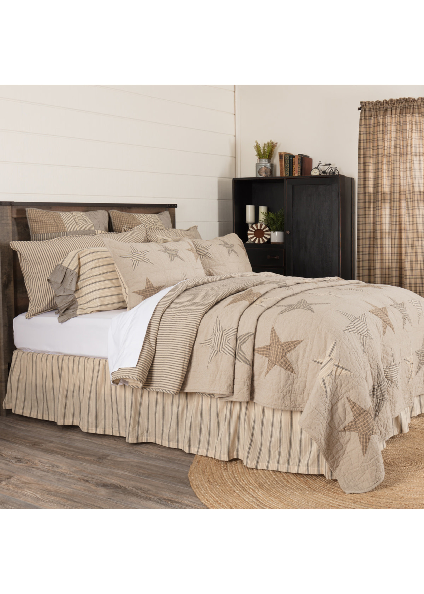 VHC QUEEN STAR SAWYER MILL CHARCOAL QUILT