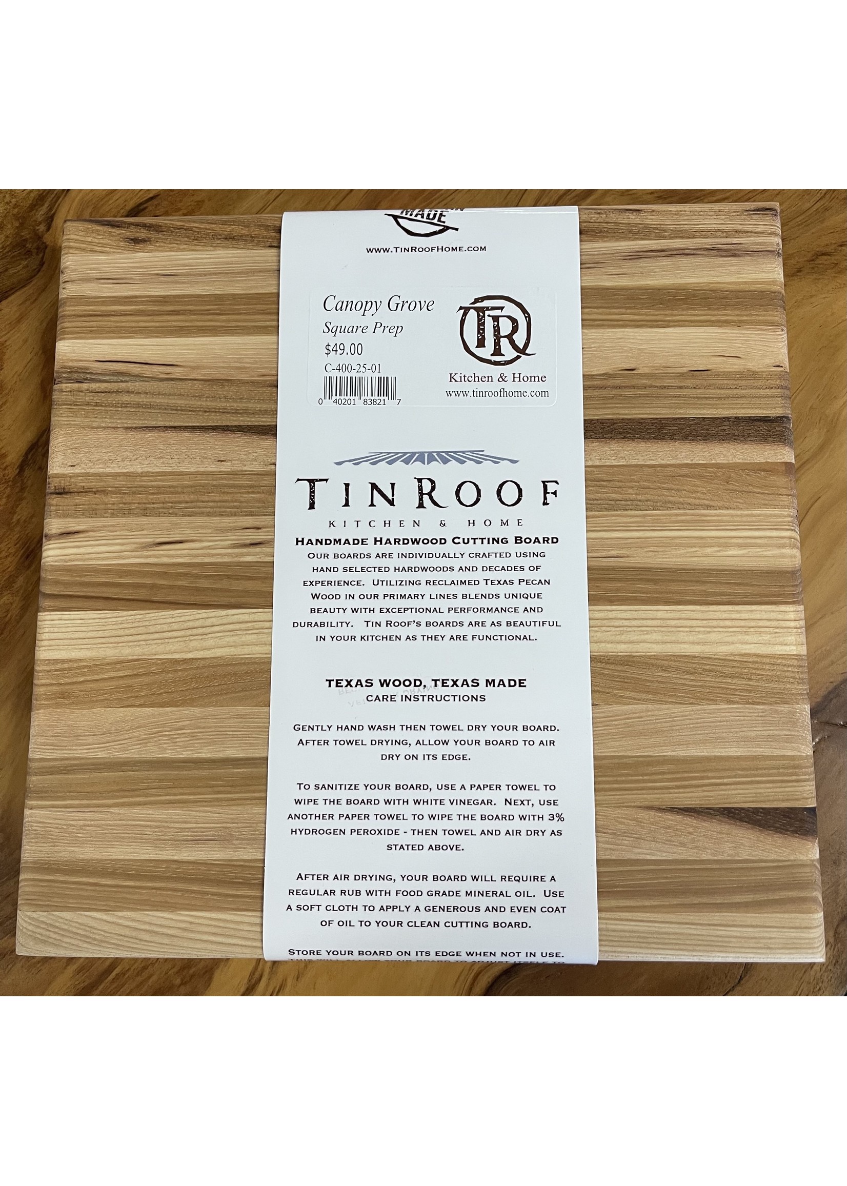 C-400-25-01 CANOPY GROVE SQUARE PREP CUTTING BOARD - Tree House Furniture