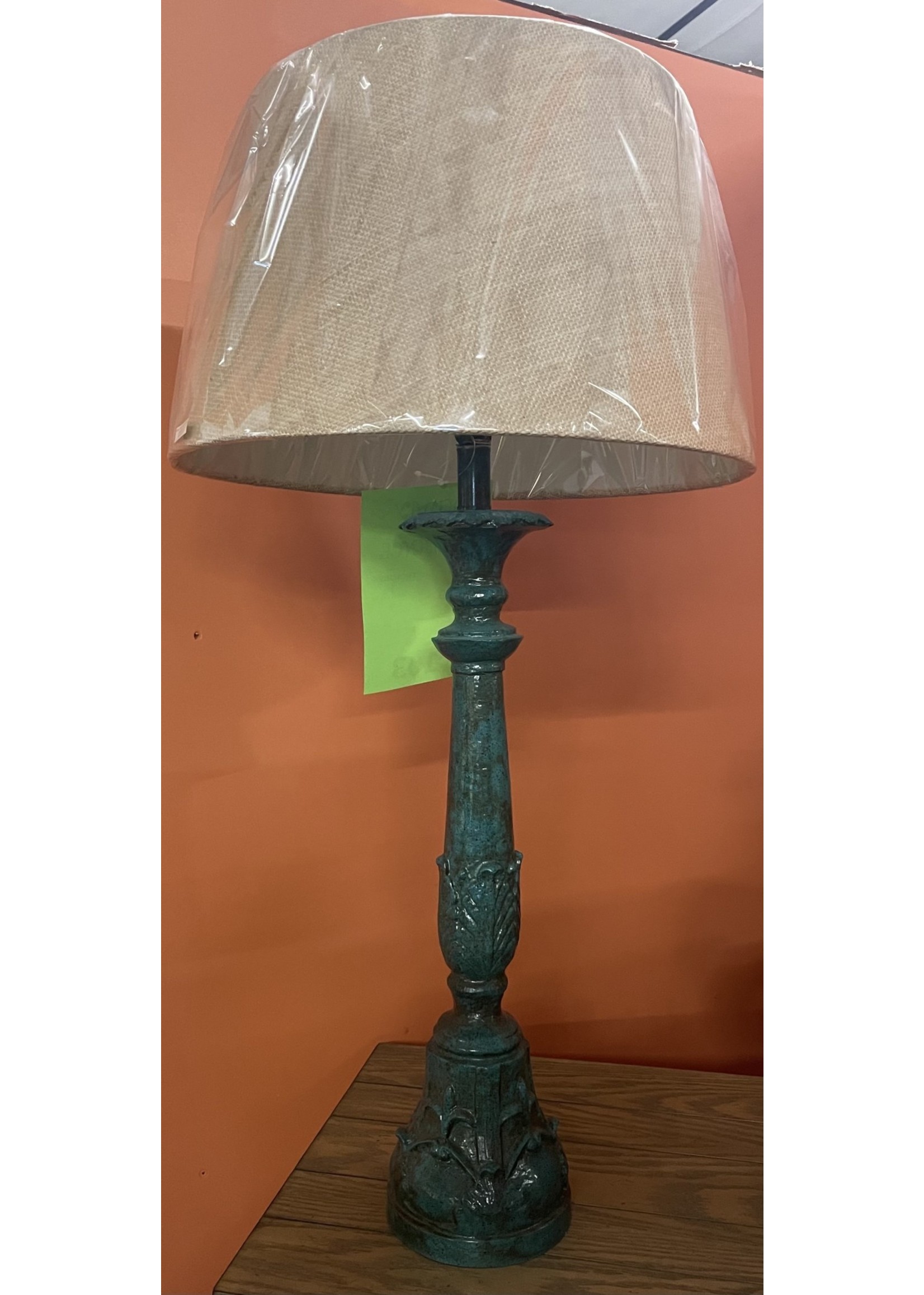 VINTAGE DIRECT CL69873-T LAMP TURQUOISE RUSTIC WOOD LOOK