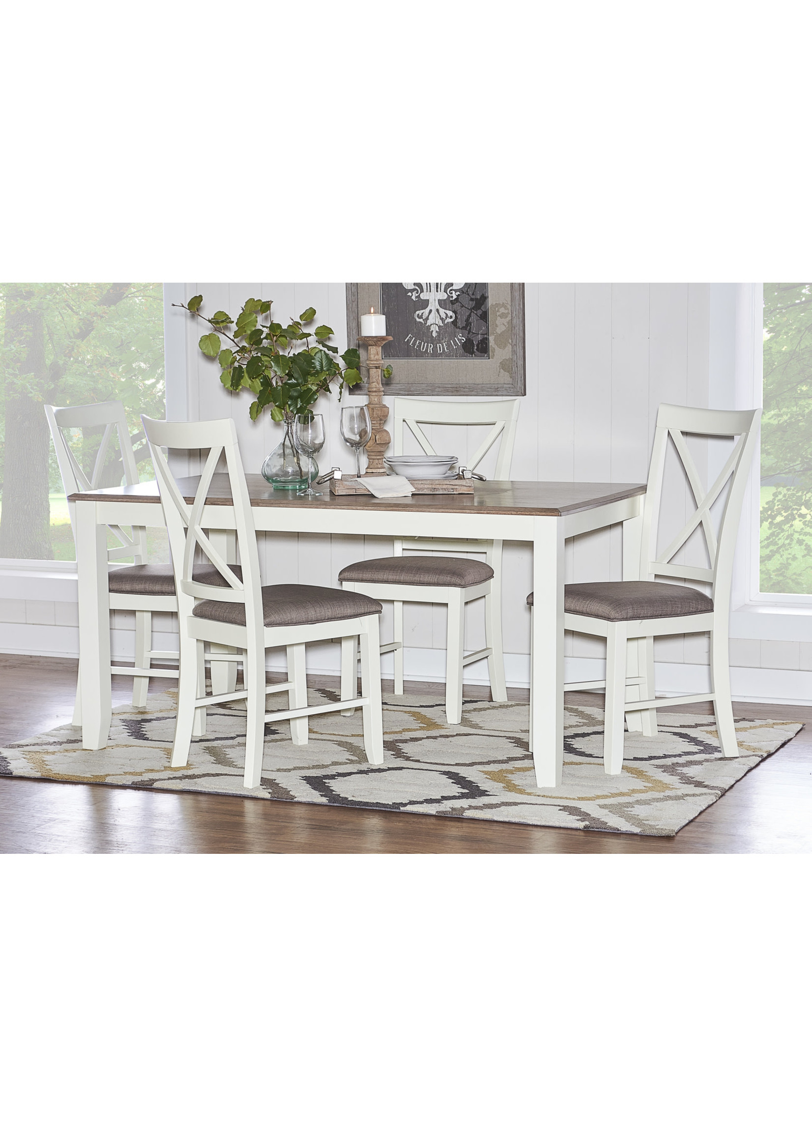 POWELL 15D8153  DINETTE 5 PC JANE TAUPE/WHITE