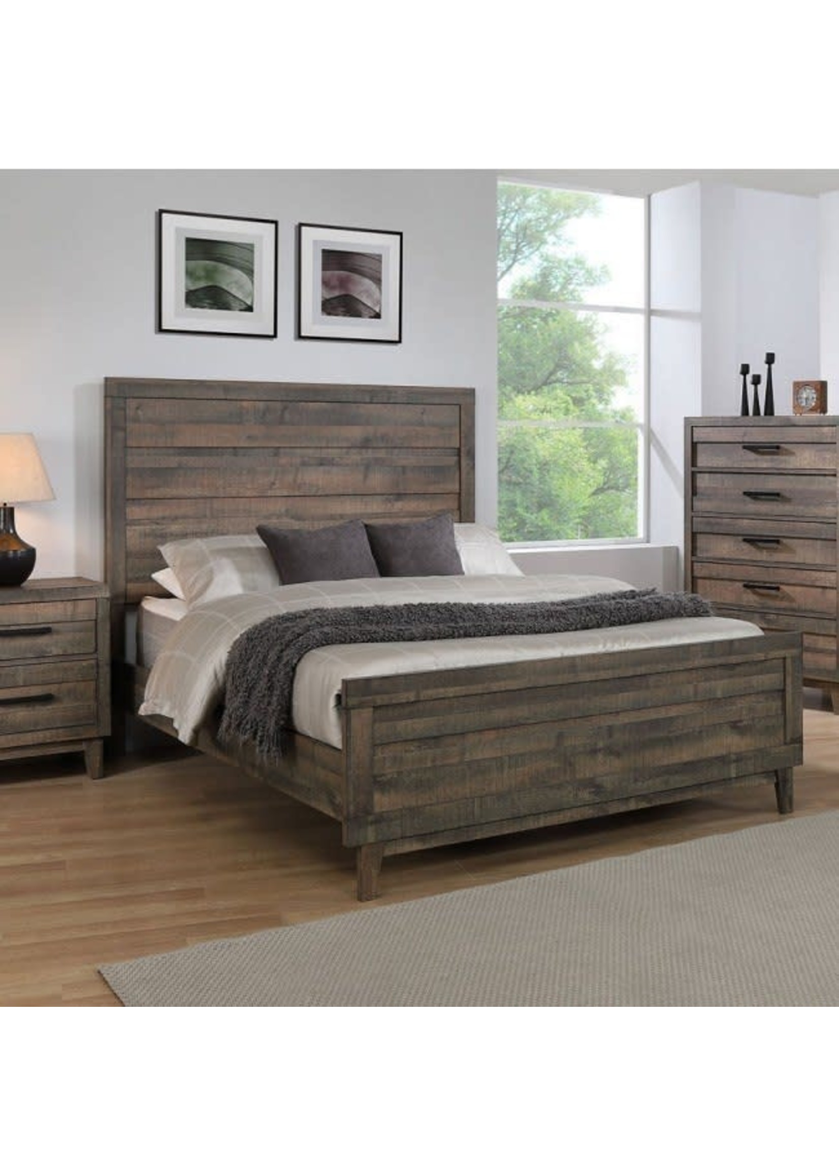 CROWNMARK B8280-Q-H/F/R QUEEN BED TACOMA BROWN