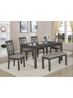 CROWNMARK 2325SET-GY	PAIGE 6-PC DINETTE SET WITH BENCH