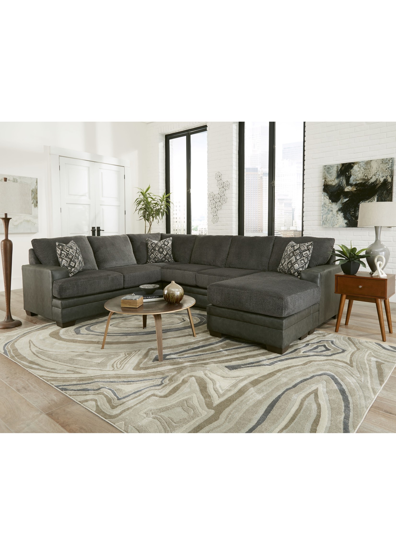 DELTA 2720 STALLION CHARCOAL COMBO SECTIONAL