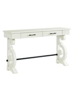 ELEMENTS TST700RST STONE OCCASIONAL SOFA TABLE IN WHITE