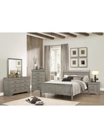 CROWNMARK GREY LOUIS PHILIPPE BED TWIN