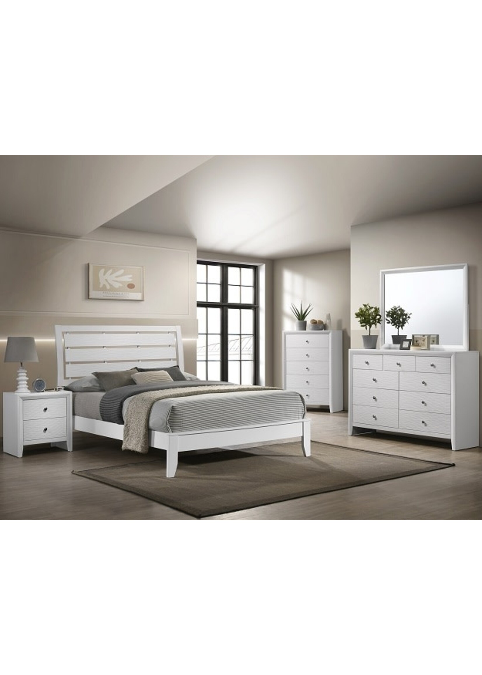 B4710 EVAN WHITE TWIN BED