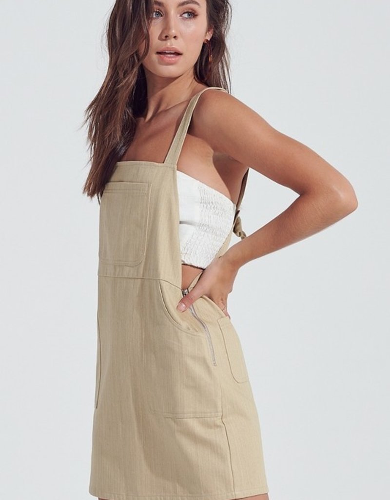 overall dress with tube top