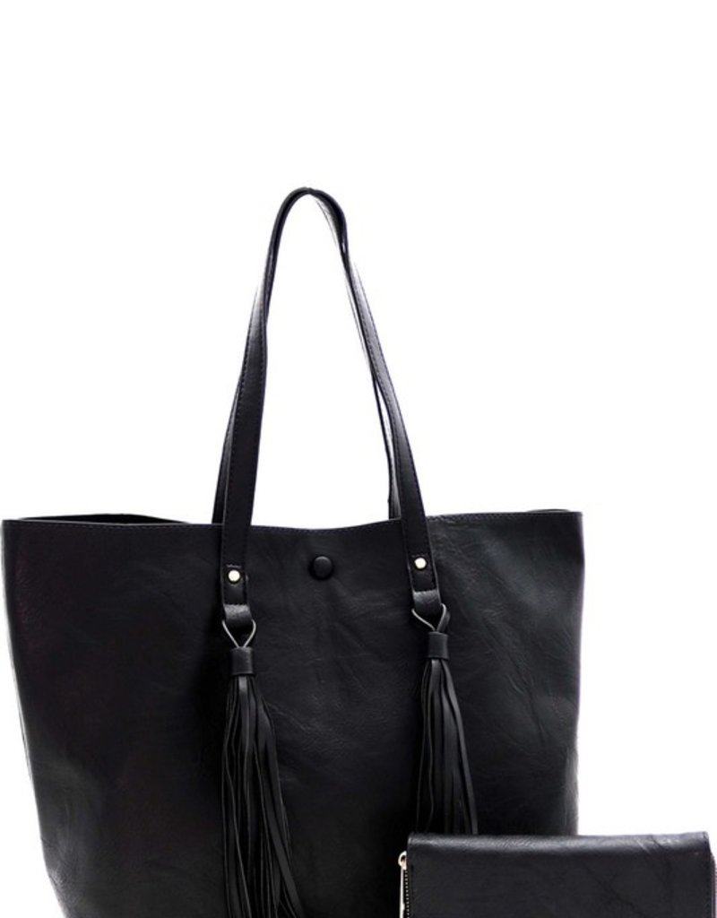 Bow N Arrow Black Tassel Tote Bag Bow N Arrow Black Tassel Tote Bag