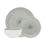 70419 Spiral Grey 12 Pc Porcelain Service For 4